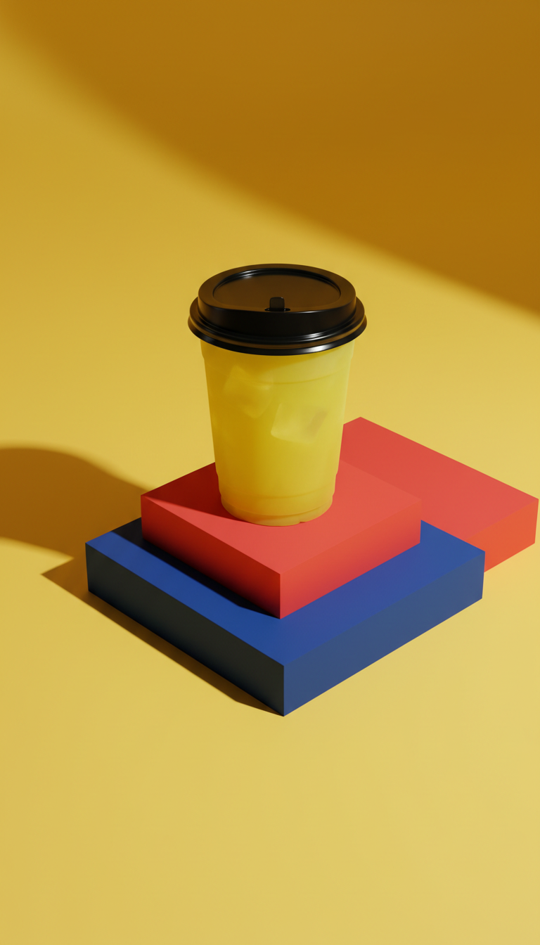 Electric Yellow Iced Latte 16oz Cup